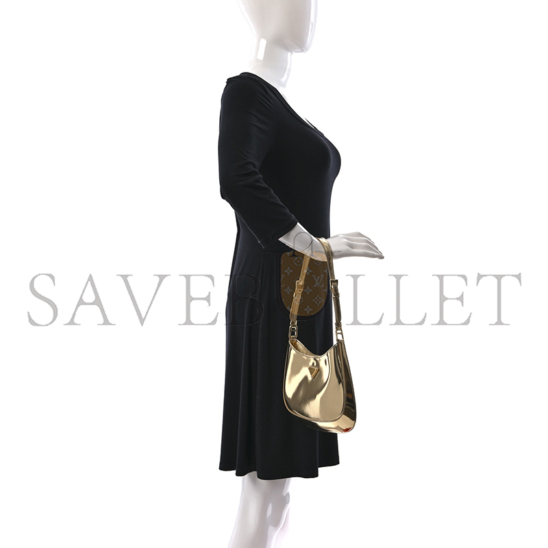 Pra*a spazzolato cleo adjustable strap shoulder bag platino 1bc169 (22*18.5*4.5cm)